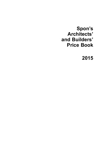 Spon's Architect's and Builders' Price Book 2015