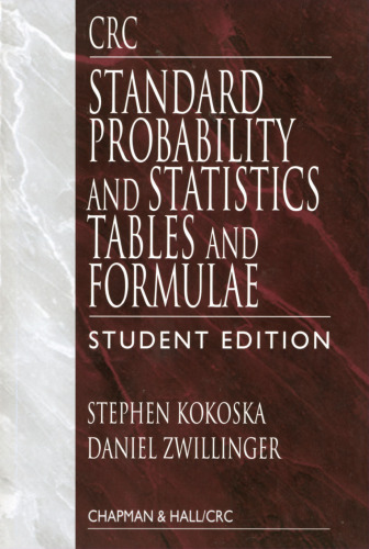CRC standard probability and statistics tables and formulae