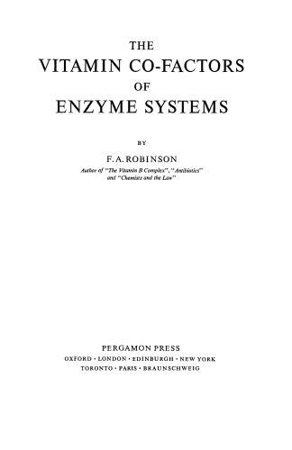 The Vitamin Co-Factors of Enzyme Systems