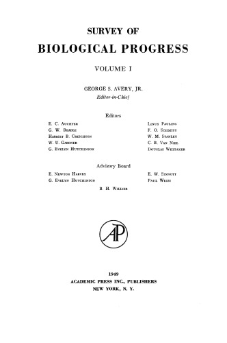Survey of Biological Progress, Vol. 1