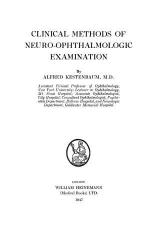 Clinical Methods of Neuro-Ophthalmologic Examination