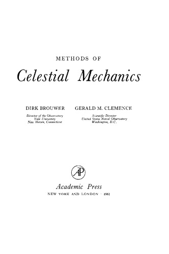 Methods of Celestial Mechanics