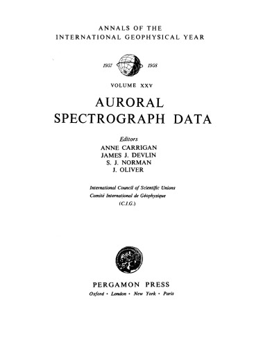 Auroral Spectrograph Data