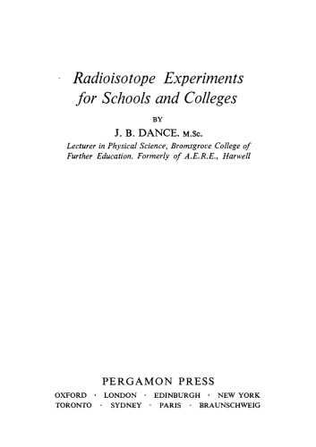 Radioistope Experiments for Schools and Colleges