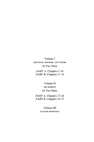 Calcium Physiology. An Advanced Treatise
