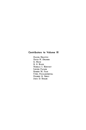 Photophysiology. Current Topics