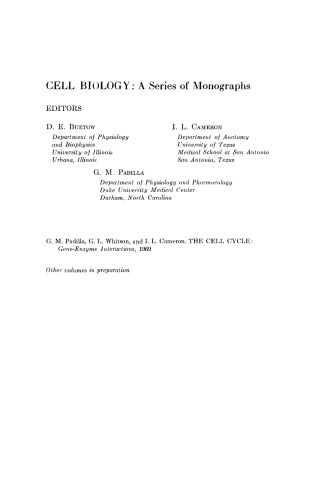 The Cell Cycle. Gene–Enzyme Interactions