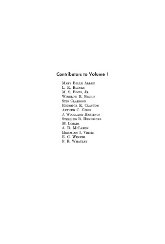 Photophysiology. General Principles; Action of Light on Plants
