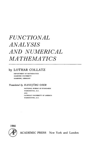 Functional Analysis and Numerical Mathematics