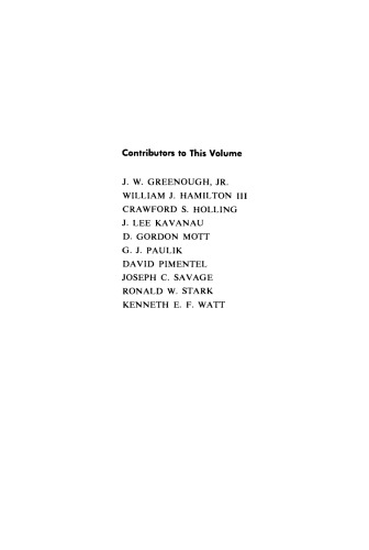 Systems Analysis in Ecology