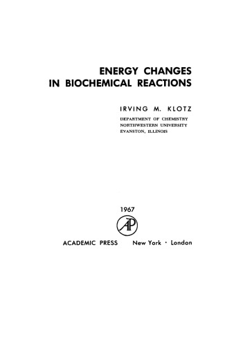 Energy Changes in Biochemical Reactions