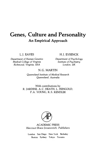Genes, Culture, and Personality : an Empirical Approach