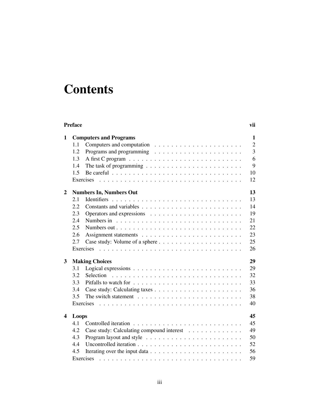 Programming, problem solving & abstraction with C
