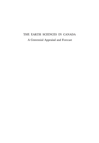 The Earth Sciences in Canada