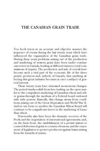 The Canadian Grain Trade 1931-1951