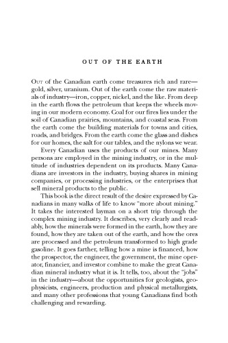 Out of the Earth: The Mineral Industry in Canada