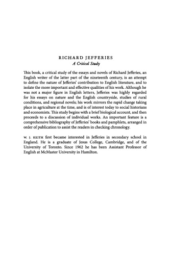 Richard Jefferies: A Critical Study