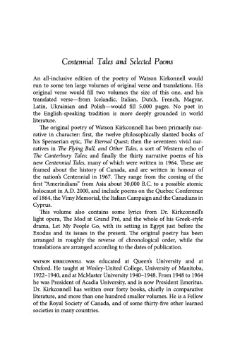 Centennial Tales and Selected Poems