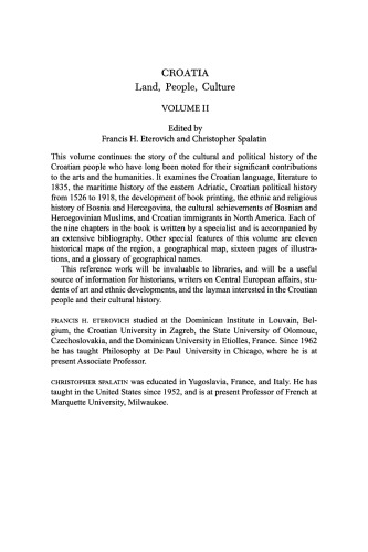 Croatia: Land, People, Culture Volume II