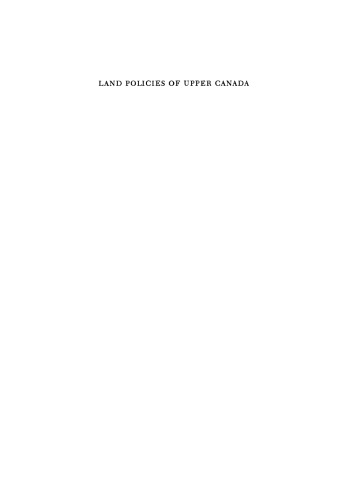 Land Policies of Upper Canada