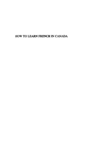 How to Learn French in Canada: A Handbook for English Canadians