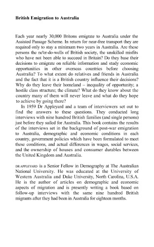 British Emigration to Australia