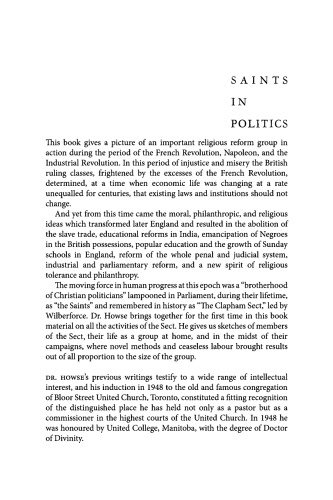 Saints in Politics: The 'Clapham Sect' and the Growth of Freedom