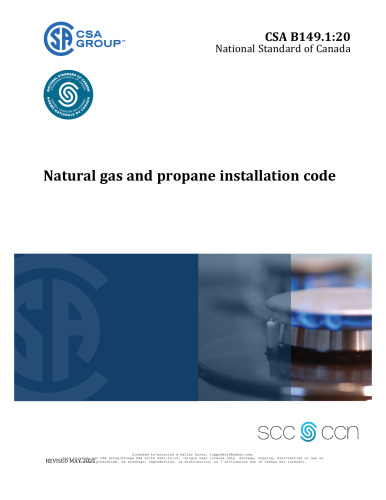 CSA-B149.1-20 Natural gas and propane installation code