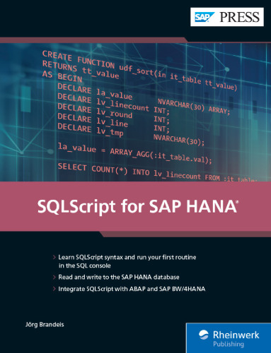 SQLScript for SAP HANA (First Edition) (SAP PRESS)