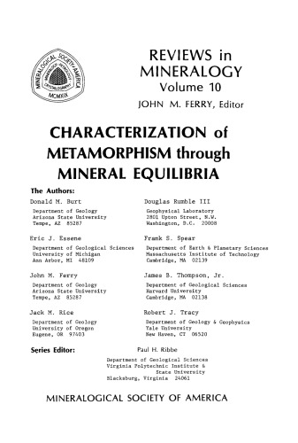 Characterization of Metamorphism through Mineral Equilibria
