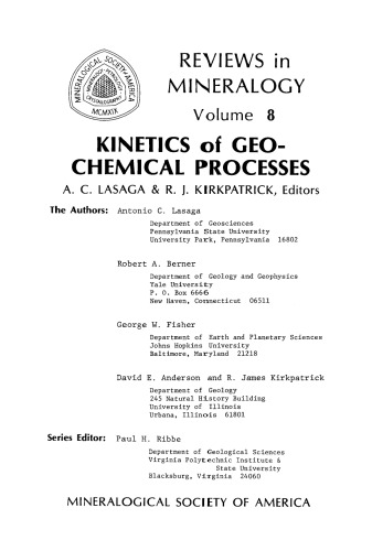 Kinetics of Geochemical Processes