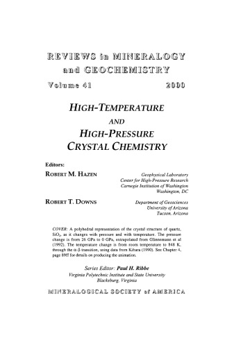 High-Temperature and High Pressure Crystal Chemistry
