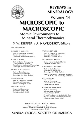 Microscopic to Macroscopic: Atomic Environments to Mineral Thermodynamics