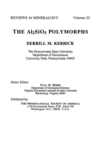 The Al2SiO5 Polymorphs