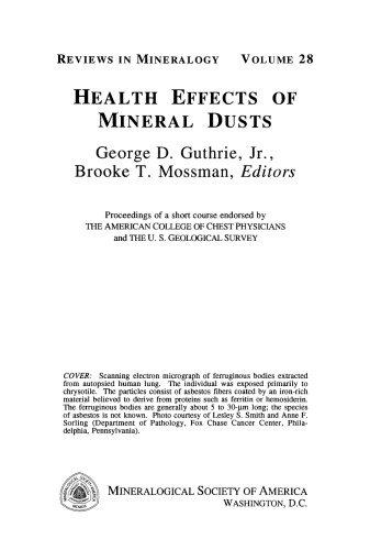 Health Effects of Mineral Dusts