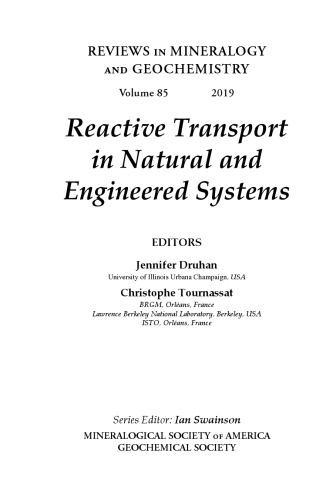 Reactive Transport in Natural and Engineered Systems
