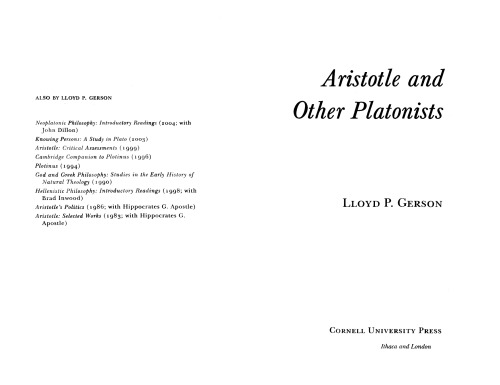 Aristotle and other Platonists