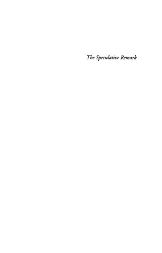 The Speculative Remark (One of Hegel's Bons Mots)