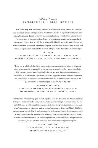 Explorations in Organizations