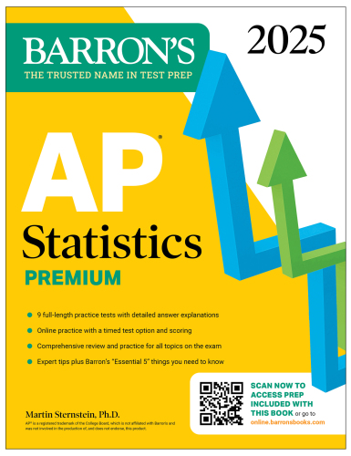 AP Statistics Premium, 2025: 9 Practice Tests + Comprehensive Review + Online Practice