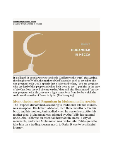 The Emergence of Islam, 2nd Edition: Classical Traditions in Contemporary Perspective