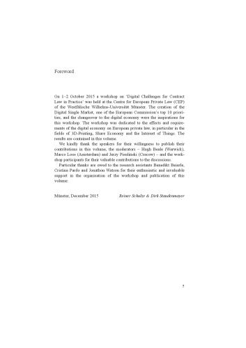Digital Revolution: Challenges for Contract Law in Practice