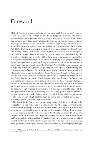 Ideas and Debates in Family Law