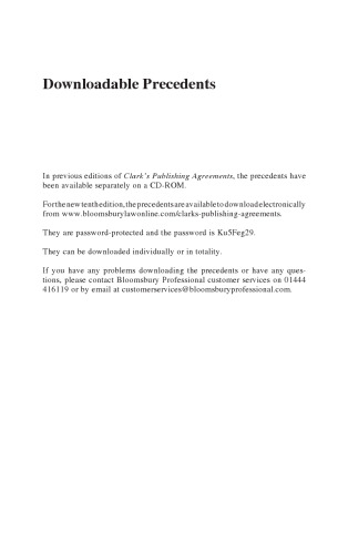Clark’s Publishing Agreements: A Book of Precedents