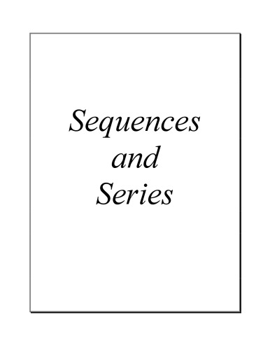 Sequences and Series: Hamilton Education Guides Manual 12 - Over 440 Solved Problems