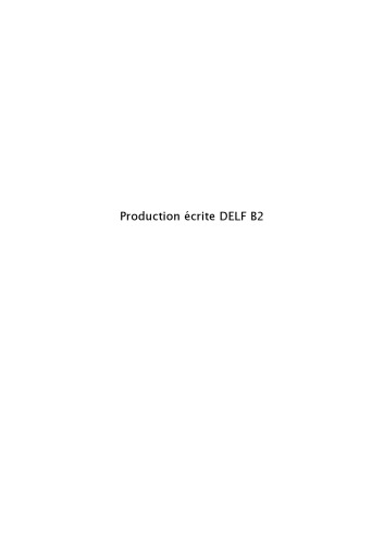 Production écrite DELF B2
