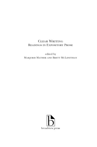 Clear Writing: Readings in Expository Prose