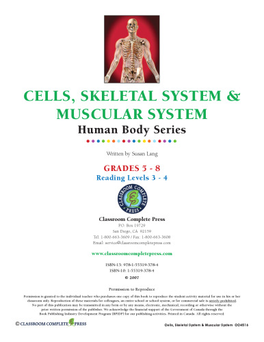 Cells, Skeletal & Muscular Systems Gr. 5-8 : Grades 5-8