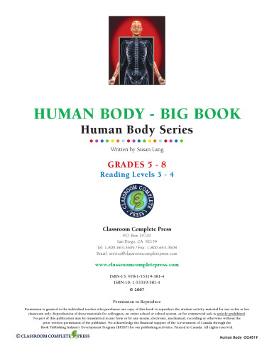 Human Body Big Book Gr. 5-8