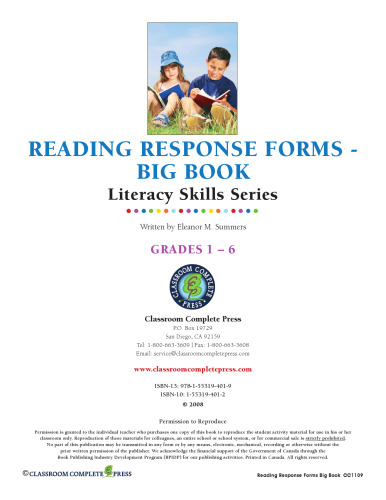 Reading Response Forms Big Book - Grades 1-6